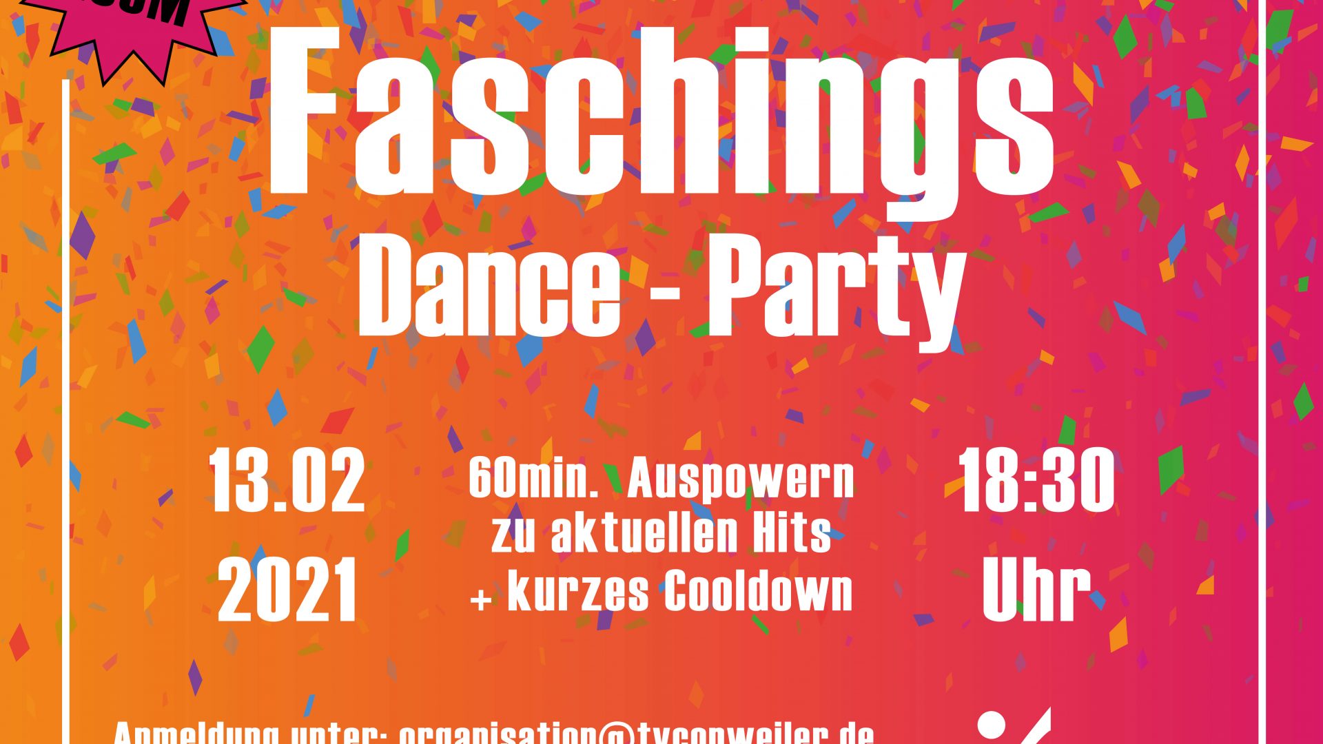 Faschings Dance-Party! Samstag - 13.02.2021