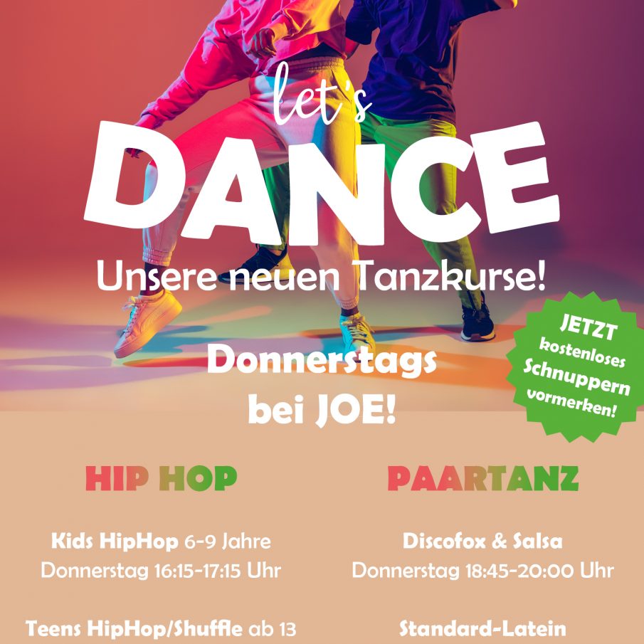 Neue Tanzangebote Hiphop/Shuffle und Paartanz in der Straubenhardthalle